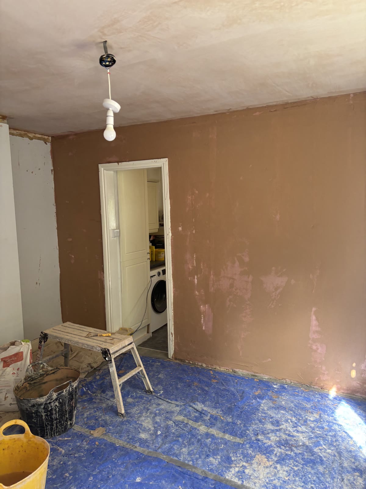 Walls freshly skimmed